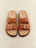 Echo Tan Double Buckle Sandals
