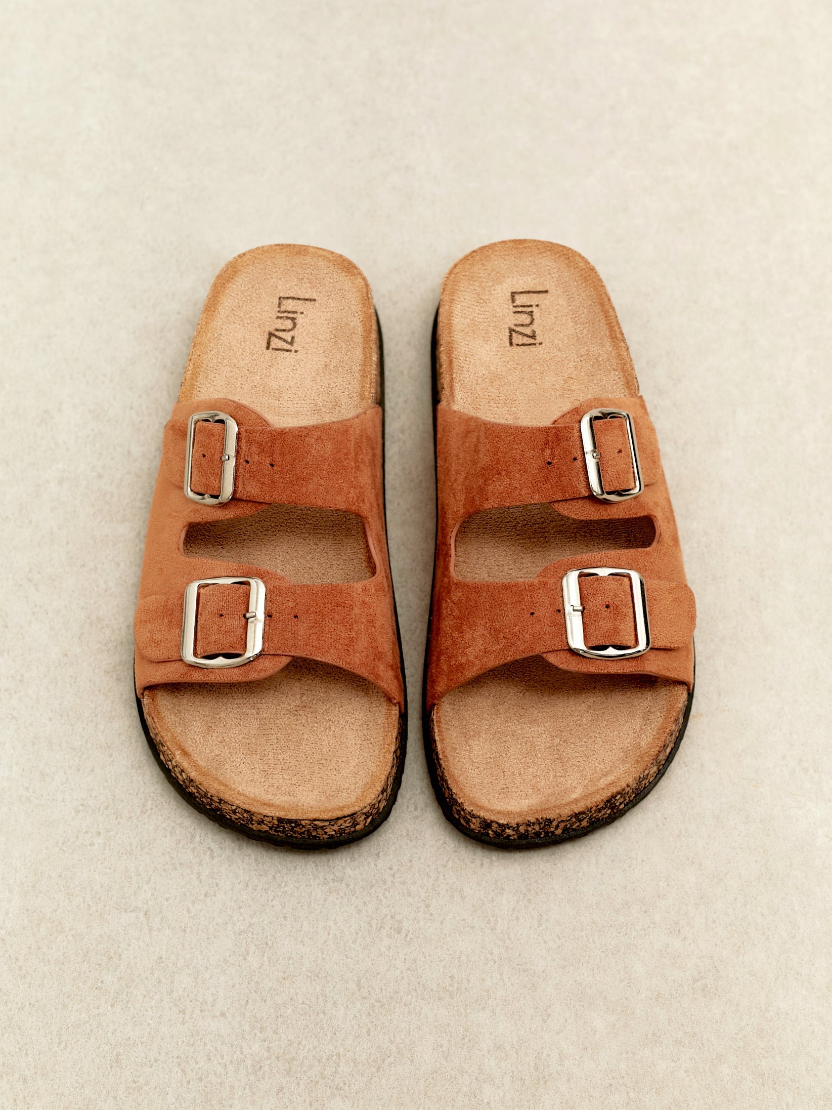 Echo Tan Double Buckle Sandals
