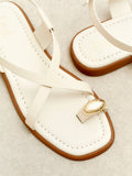 Salma Cream & Gold Flat Sandals