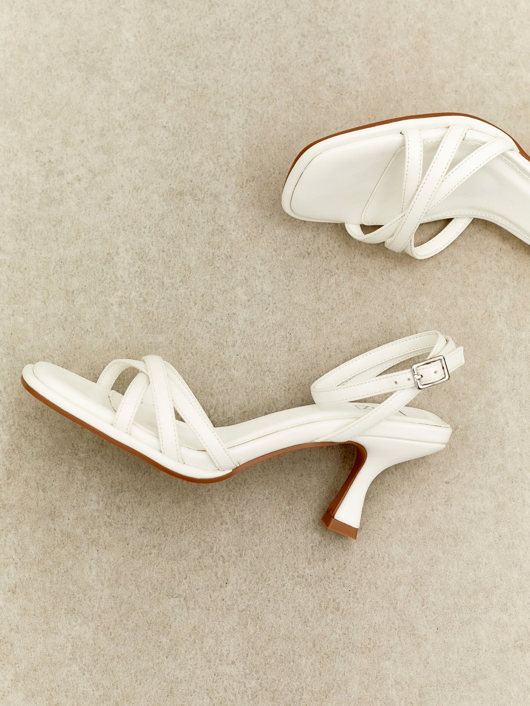 Faro White Strappy Heeled Sandals