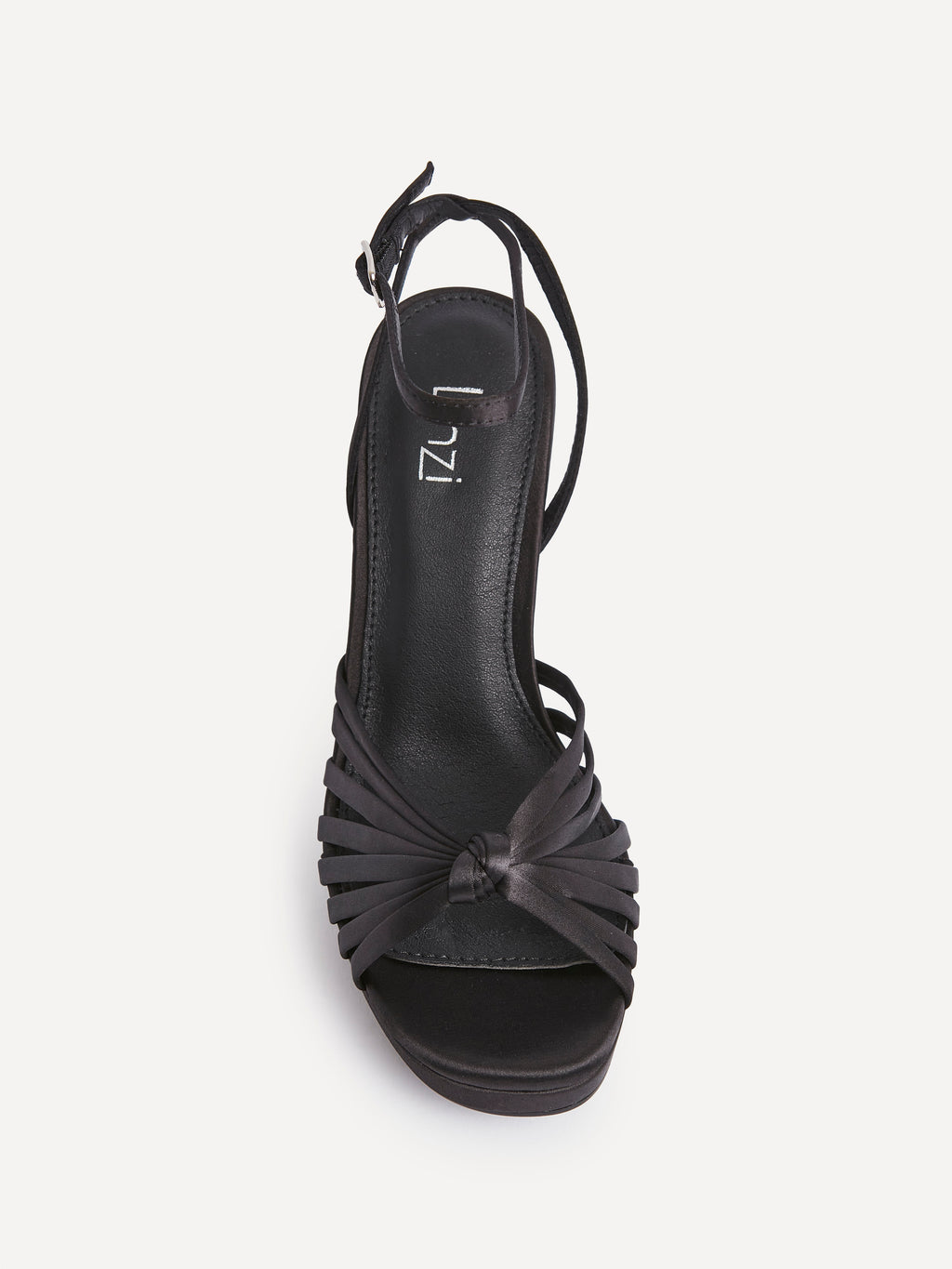 Socialite Black Satin Knotted Platform Heels