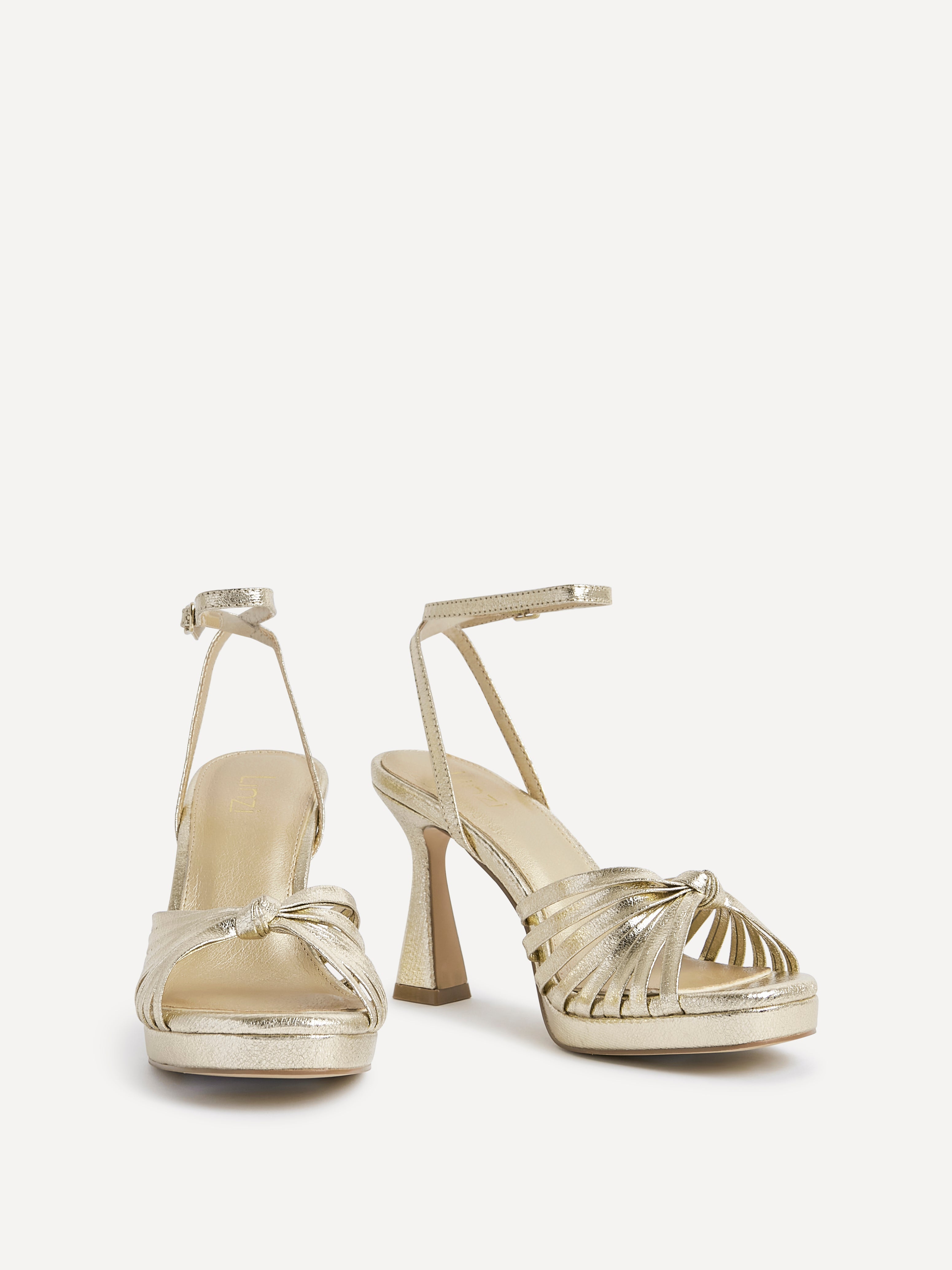 Socialite Gold Knotted Platform Heels