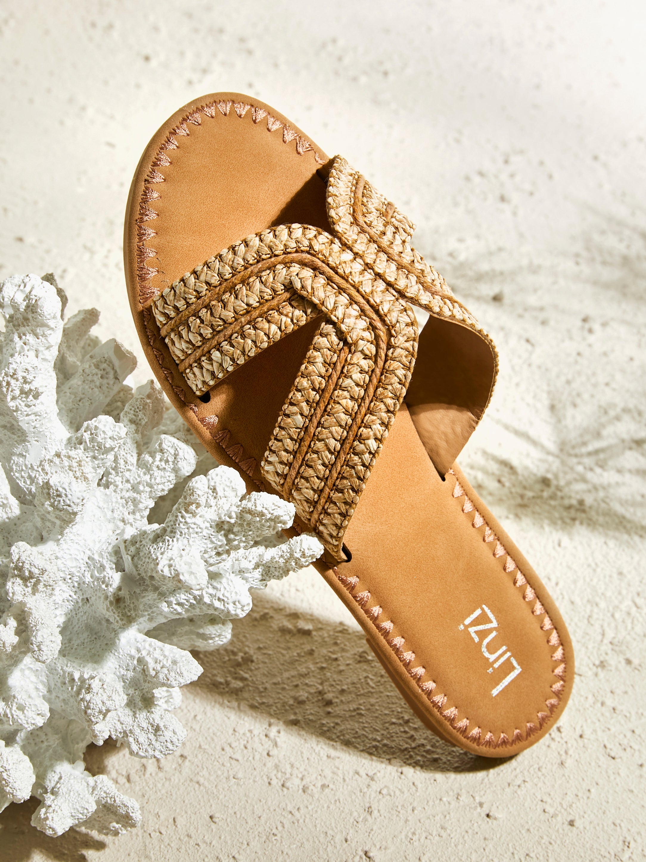 Solar Nude Flat Slider Sandals