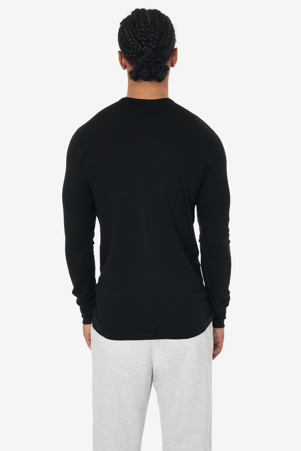 T407 - Poly-Cotton Thermal Long Sleeve Crewneck