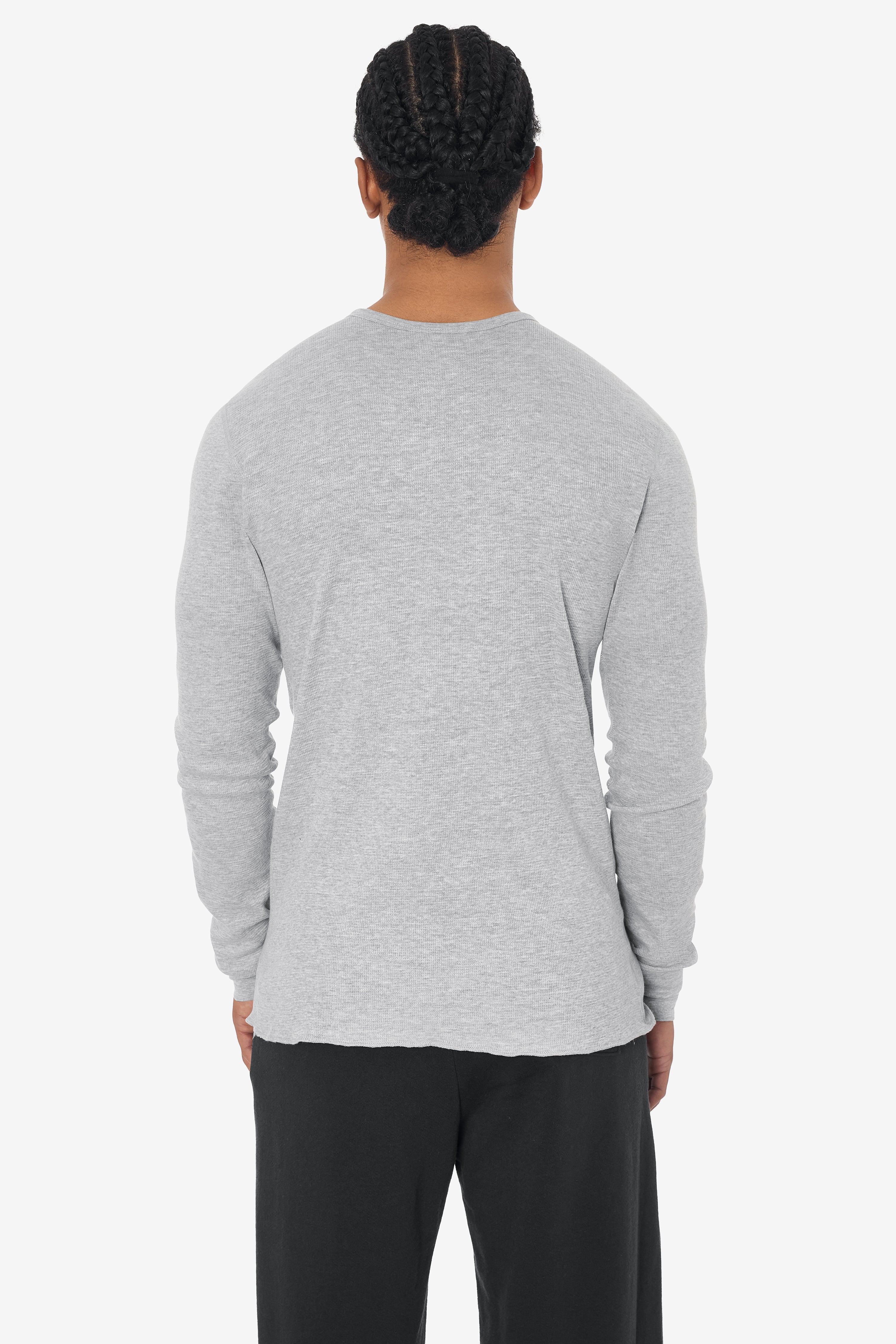 T407 - Poly-Cotton Thermal Long Sleeve Crewneck