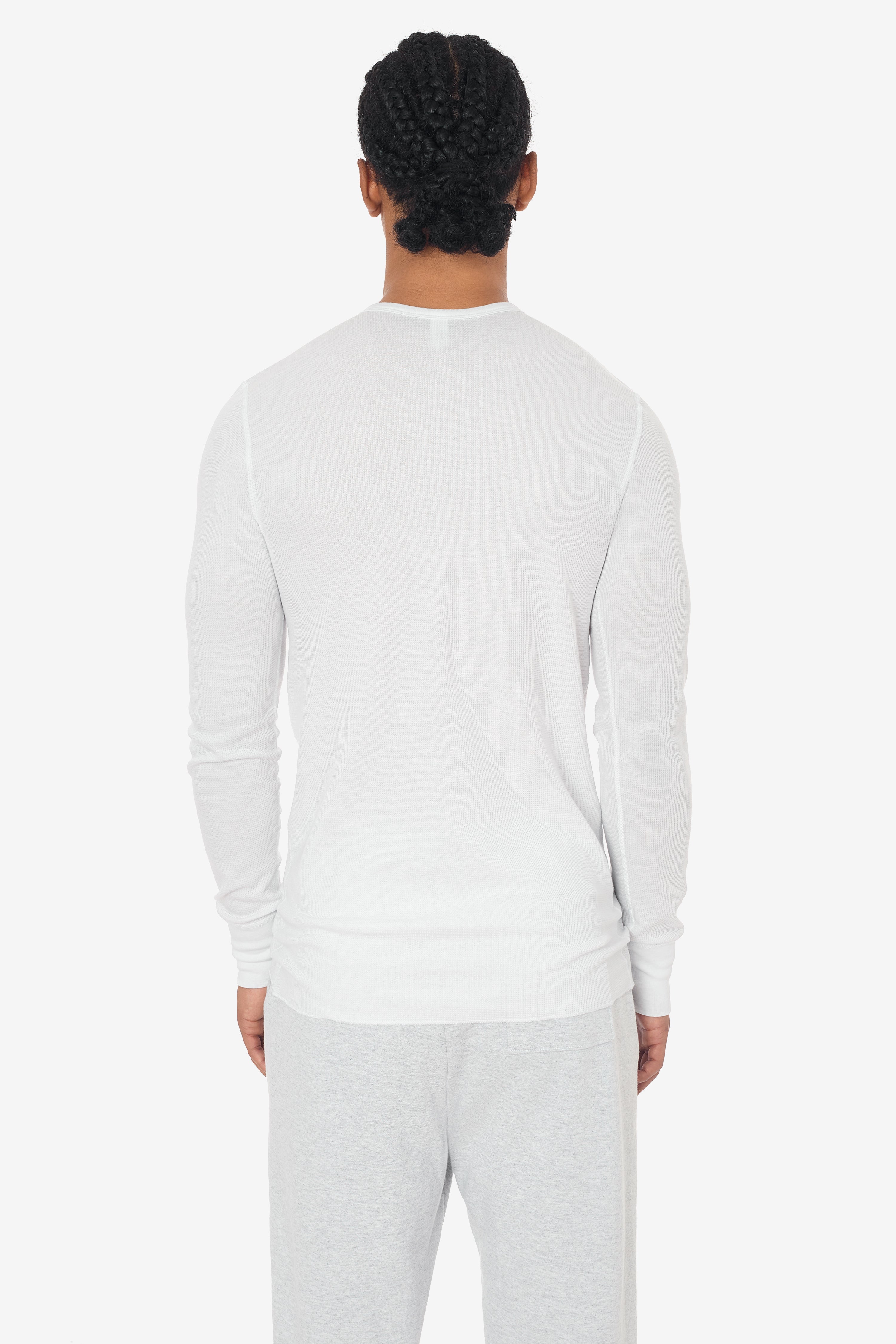 T407 - Poly-Cotton Thermal Long Sleeve Crewneck