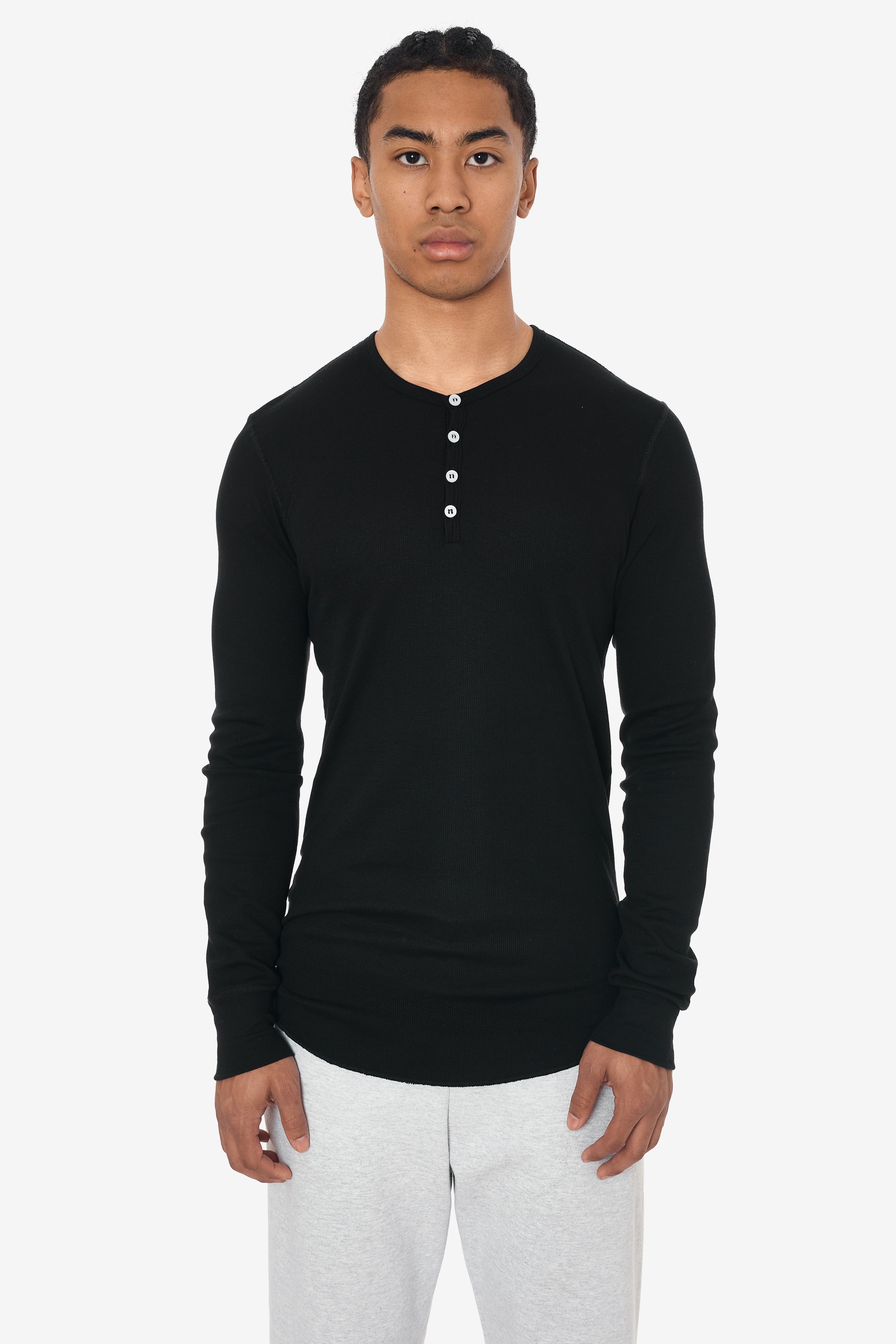 T457 - Poly-Cotton Thermal Long Sleeve Henley