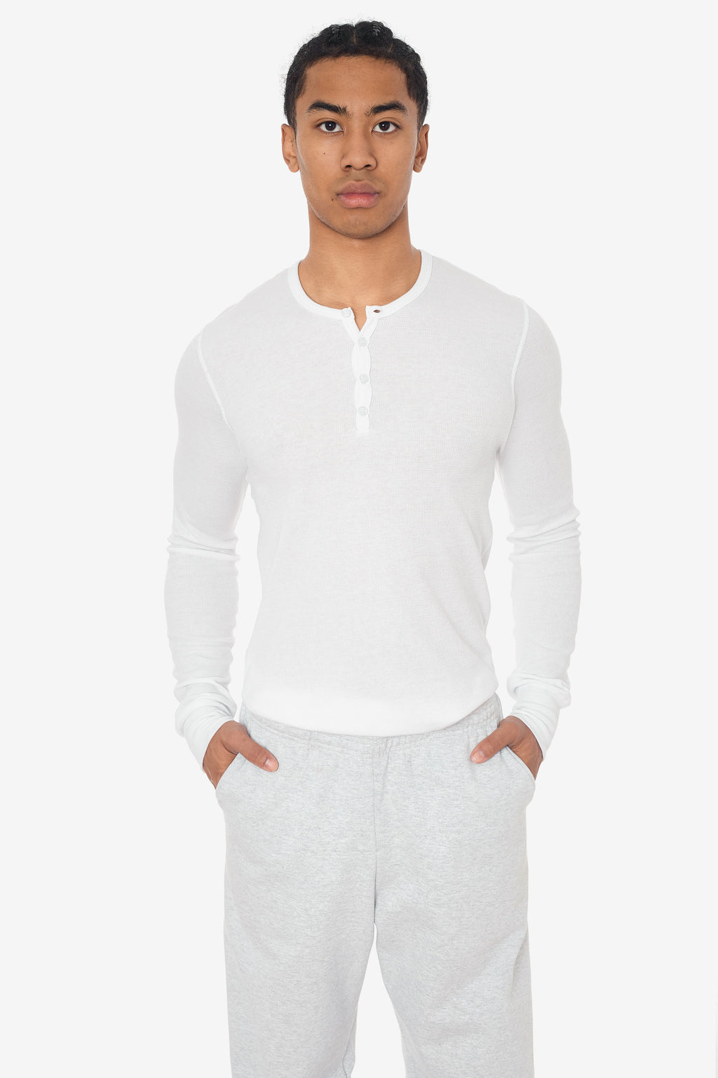 T457 - Poly-Cotton Thermal Long Sleeve Henley