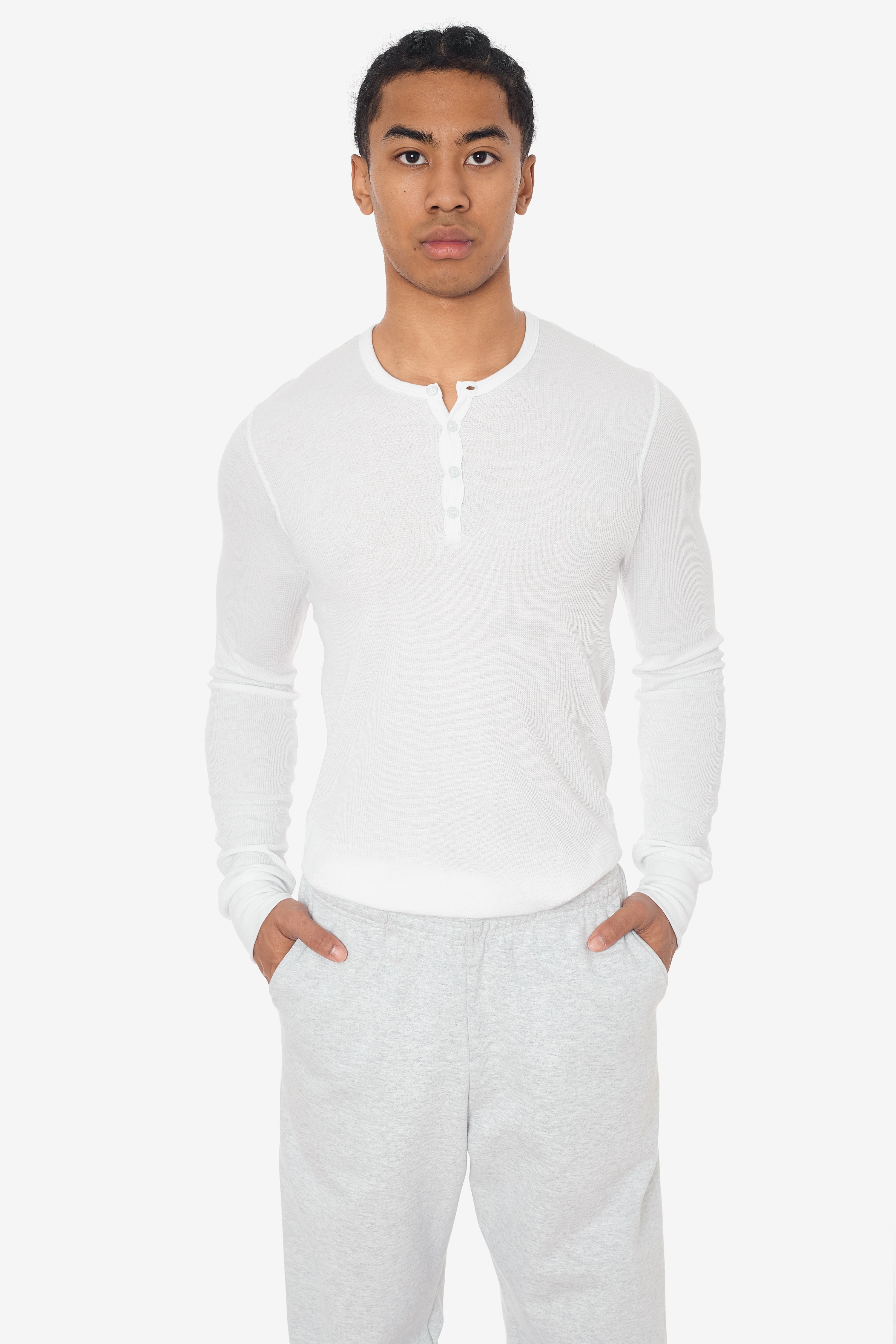 T457 - Poly-Cotton Thermal Long Sleeve Henley
