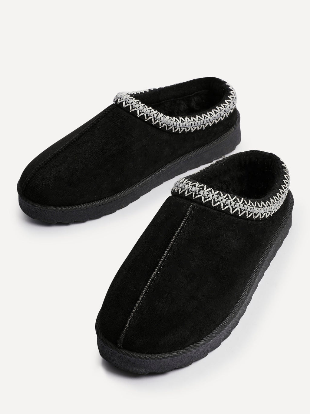 Tammy Black Faux Suede Slippers
