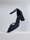 Tasha Navy Scuba Mesh Court Heels