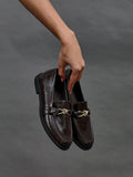 Affluent Brown Faux Leather Loafers