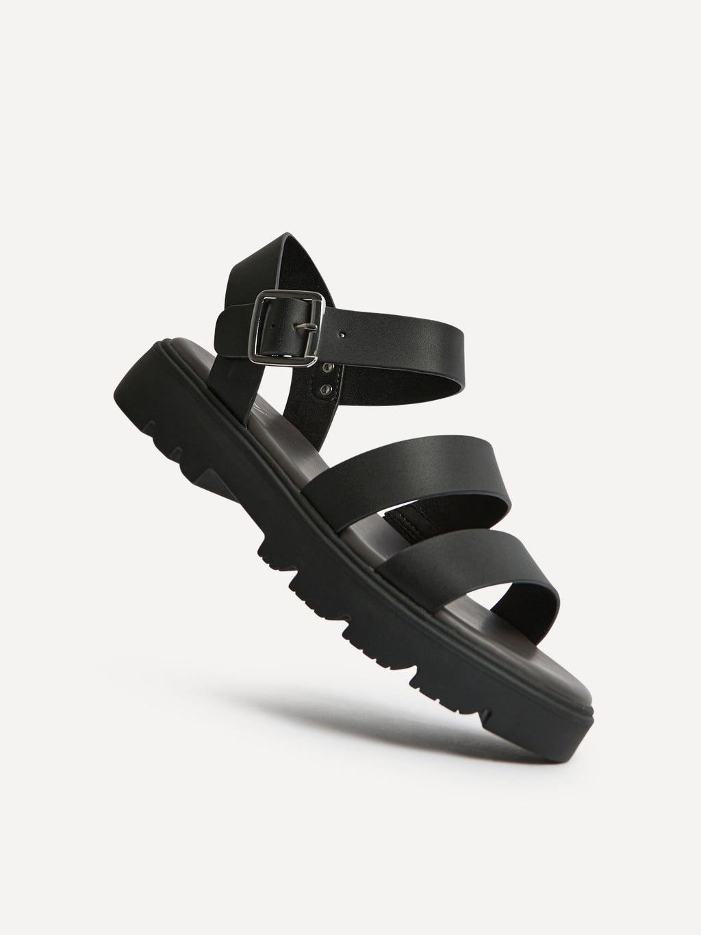 Tayla Wide Fit Black Gladiator Sandals