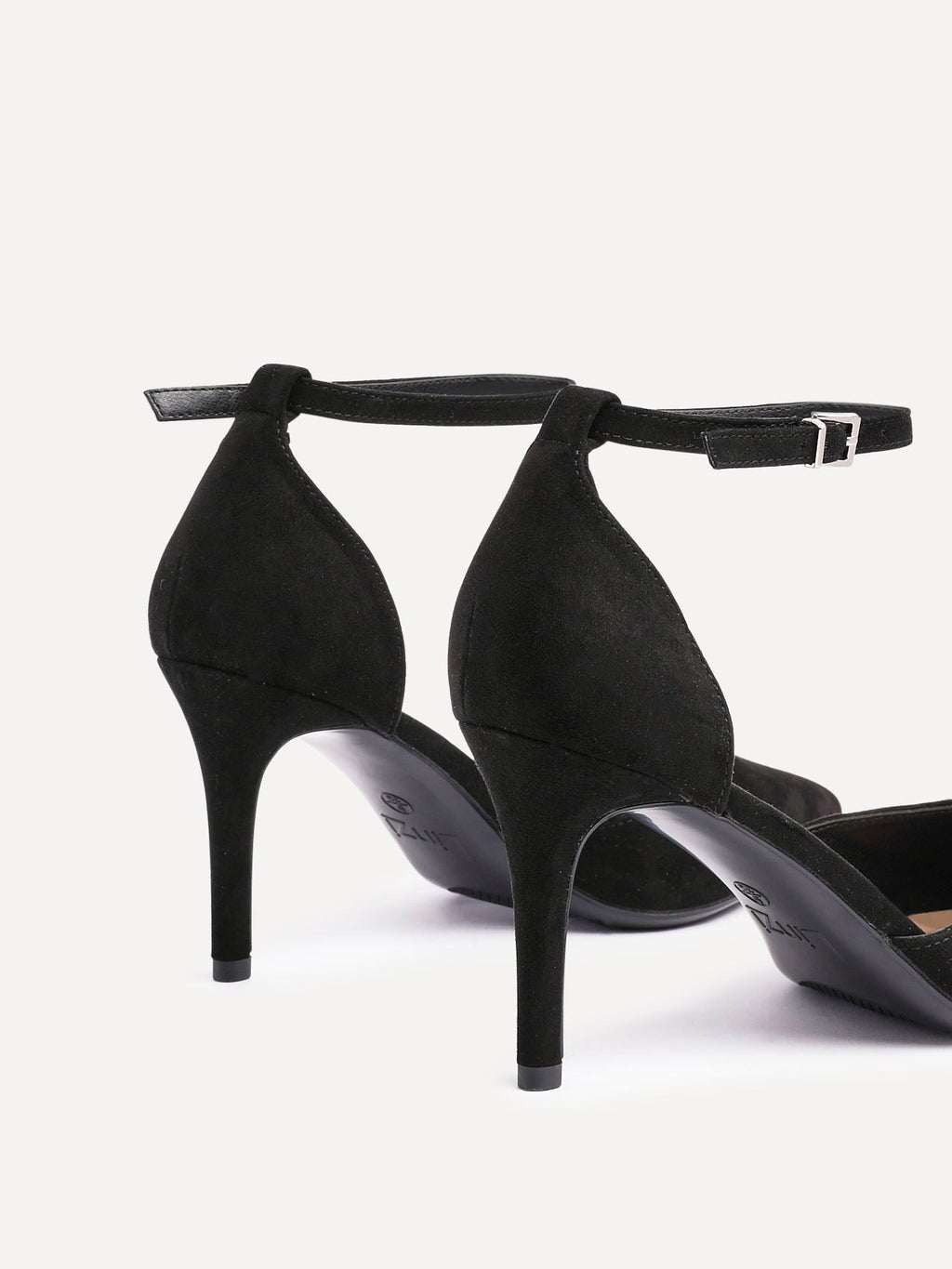 Thea Black Faux Suede Stiletto Court Heels