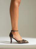 Thea Leopard Print Stiletto Court Heels