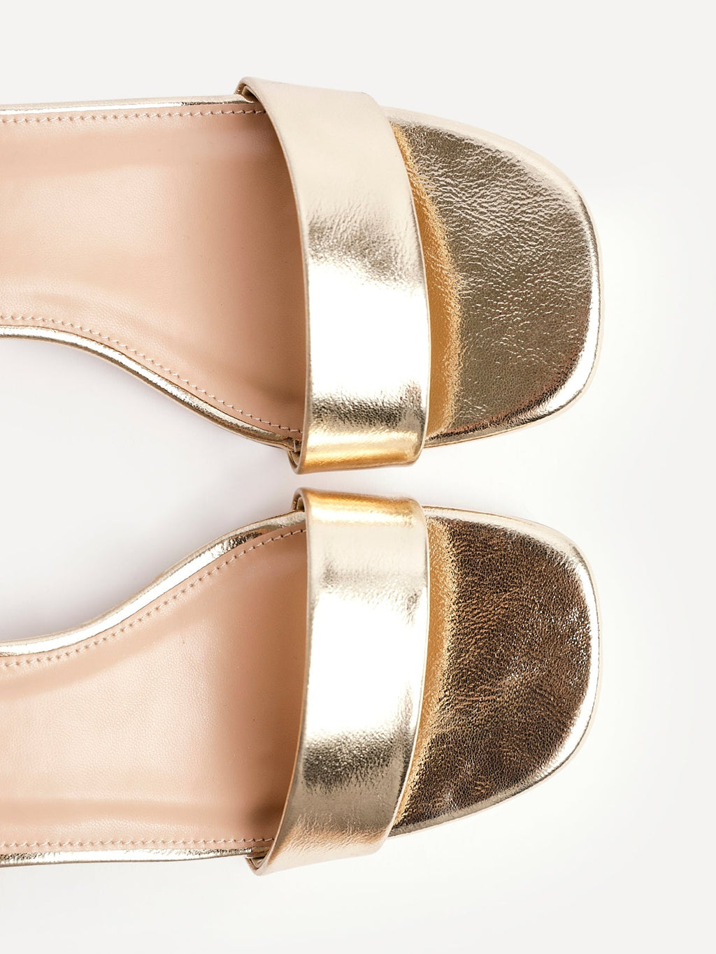 Tillie Gold Faux Leather Low Heels