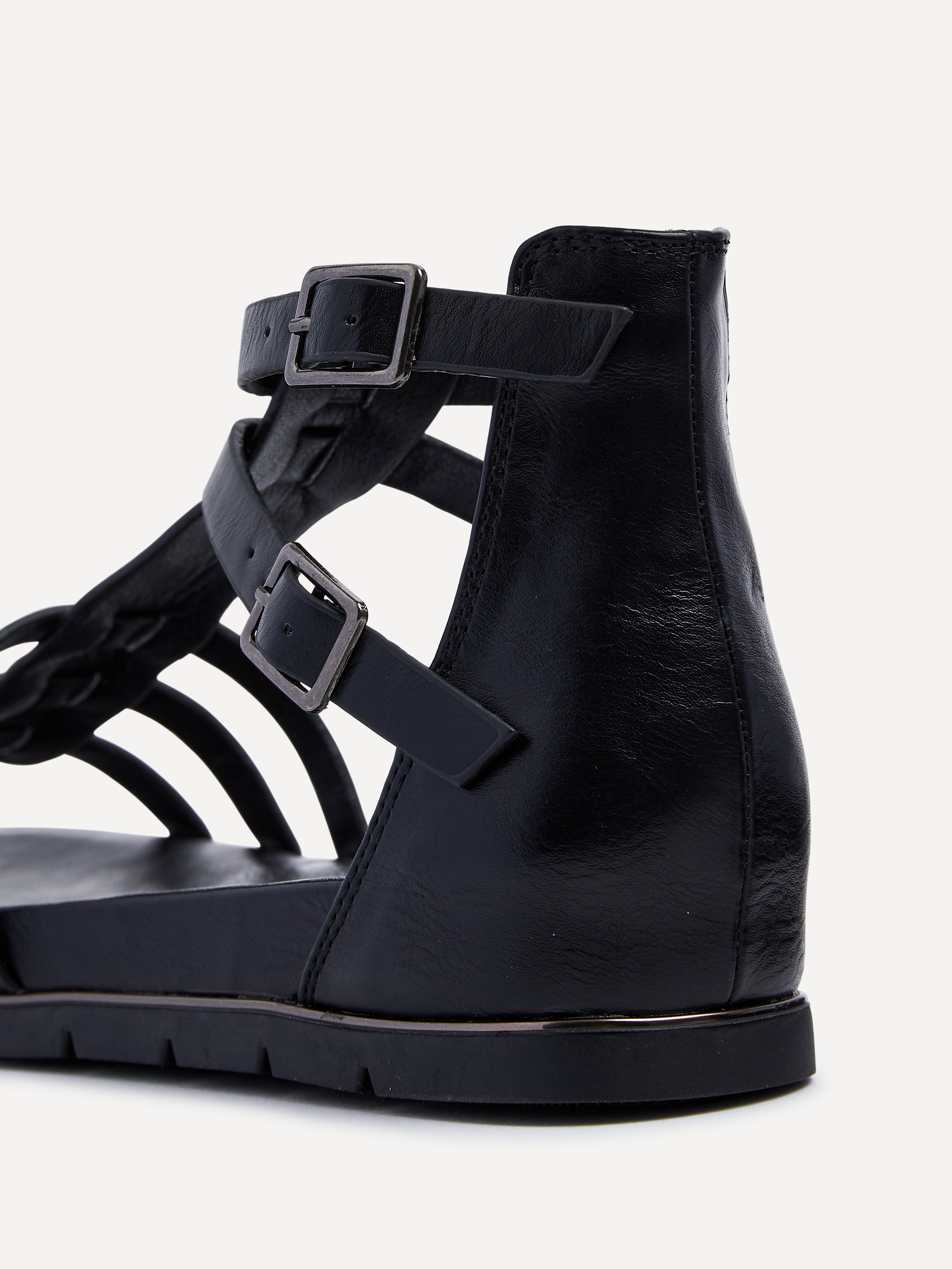 Tour Black Gladiator T-Bar Sandals