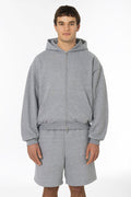 TRF10 - 12 oz. Tri-Blend Gabardine Fleece Waist Length Pull Zip Hoodie