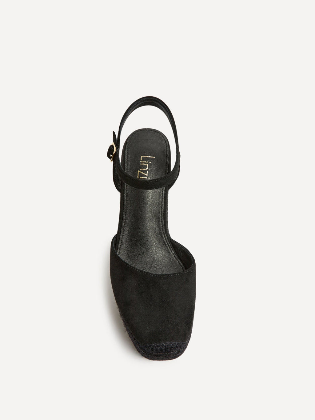 True Black Faux Suede Espadrille Wedges