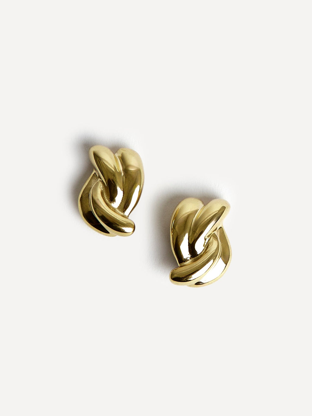 Twisted Gold Knot Stud Earrings