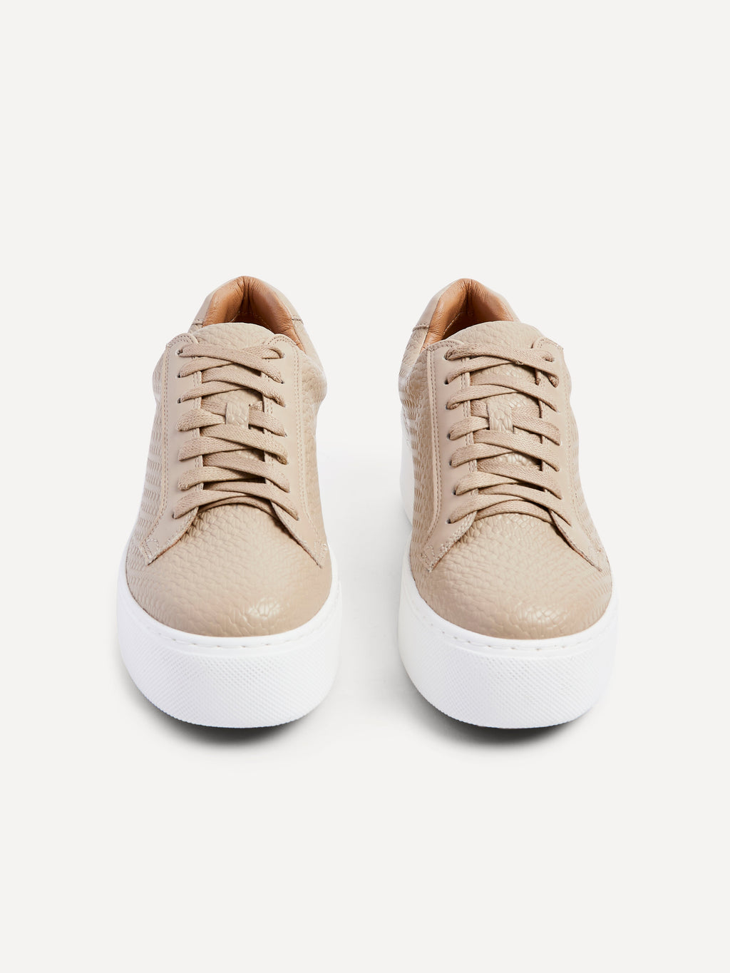 Twyla Mocha Faux Leather Trainers