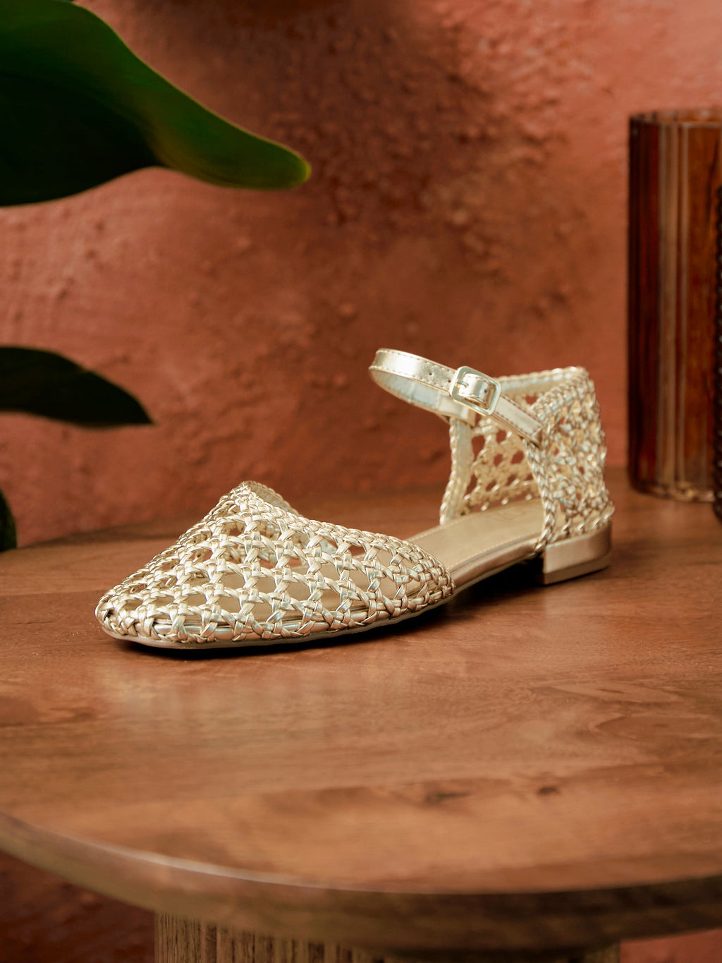 Suki Gold Handwoven Sandals