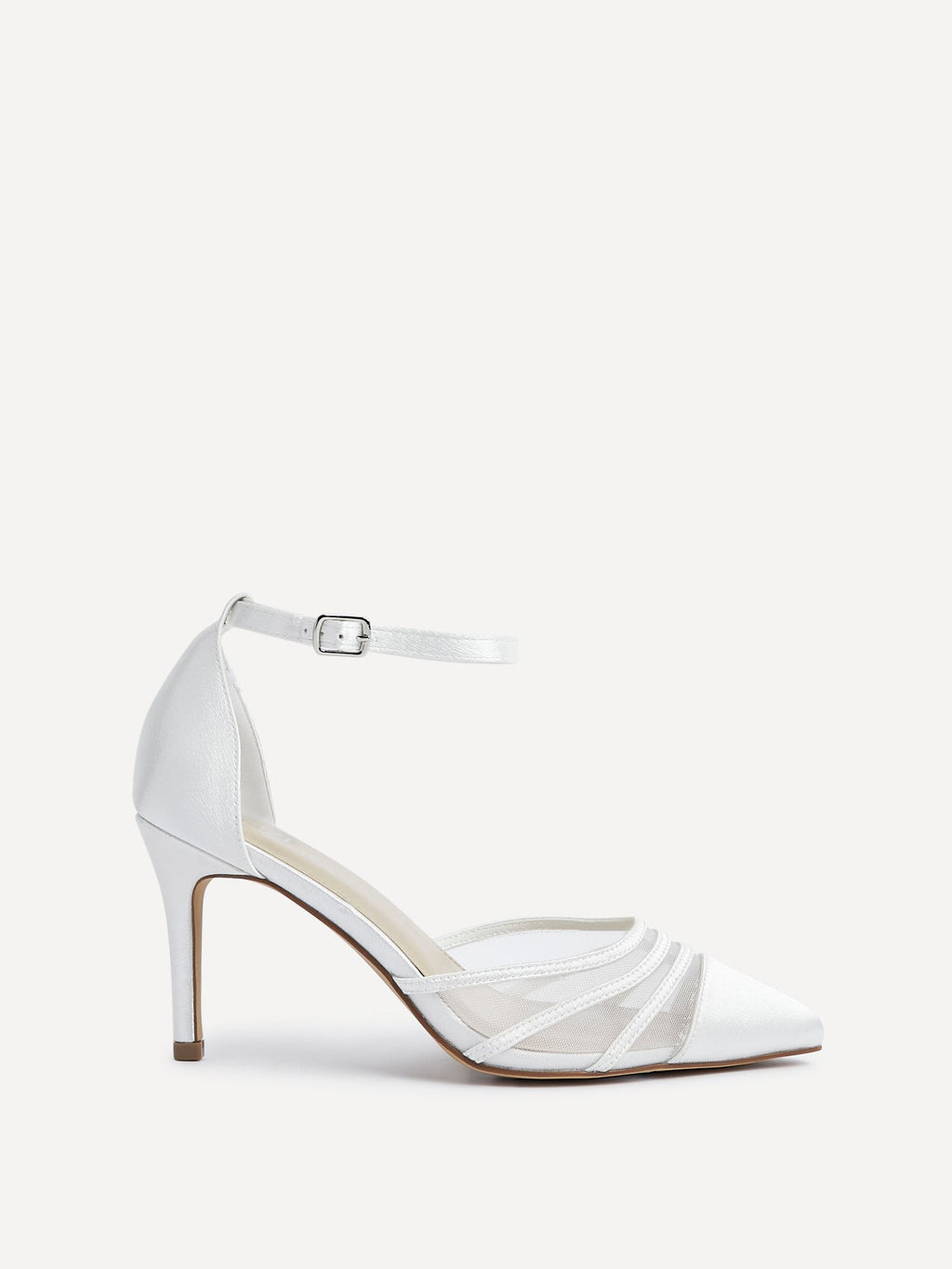 Tianey Wide Fit Bridal Ivory Mesh Court Heels