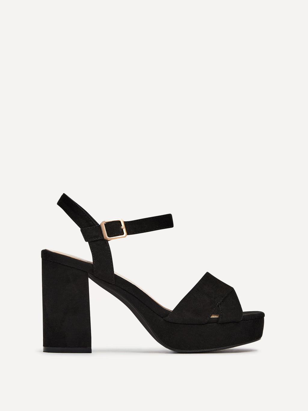 Verony Black Suede Platform Block Heels