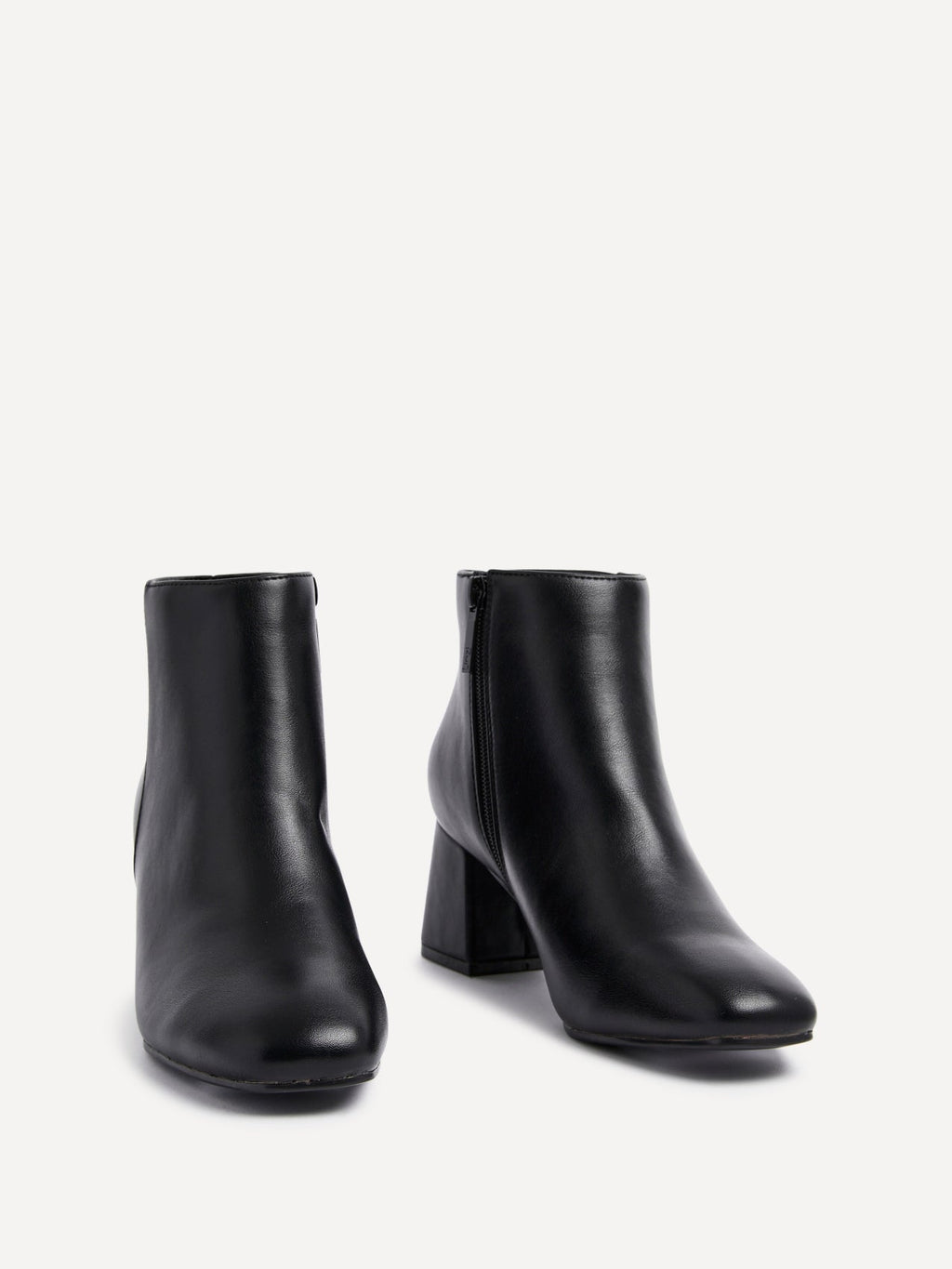 Verse Black Faux Leather Ankle Boots