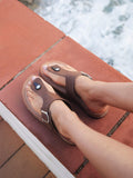 View Brown Soft Footbed Flat Sandals