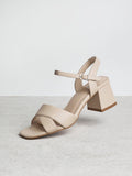 Vivian Wide Fit Nude Block Heel Sandals