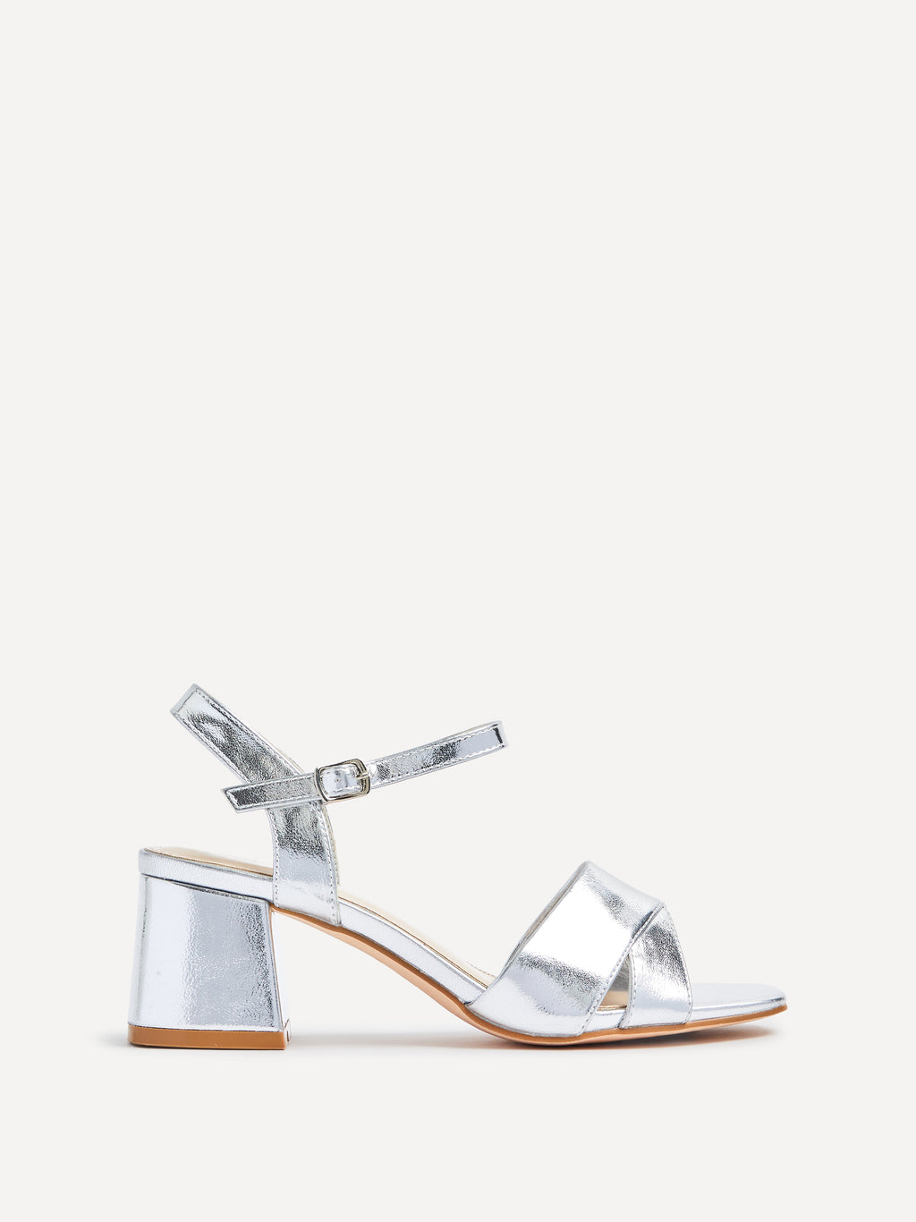 Vivian Wide Fit Silver Block Heel Sandals