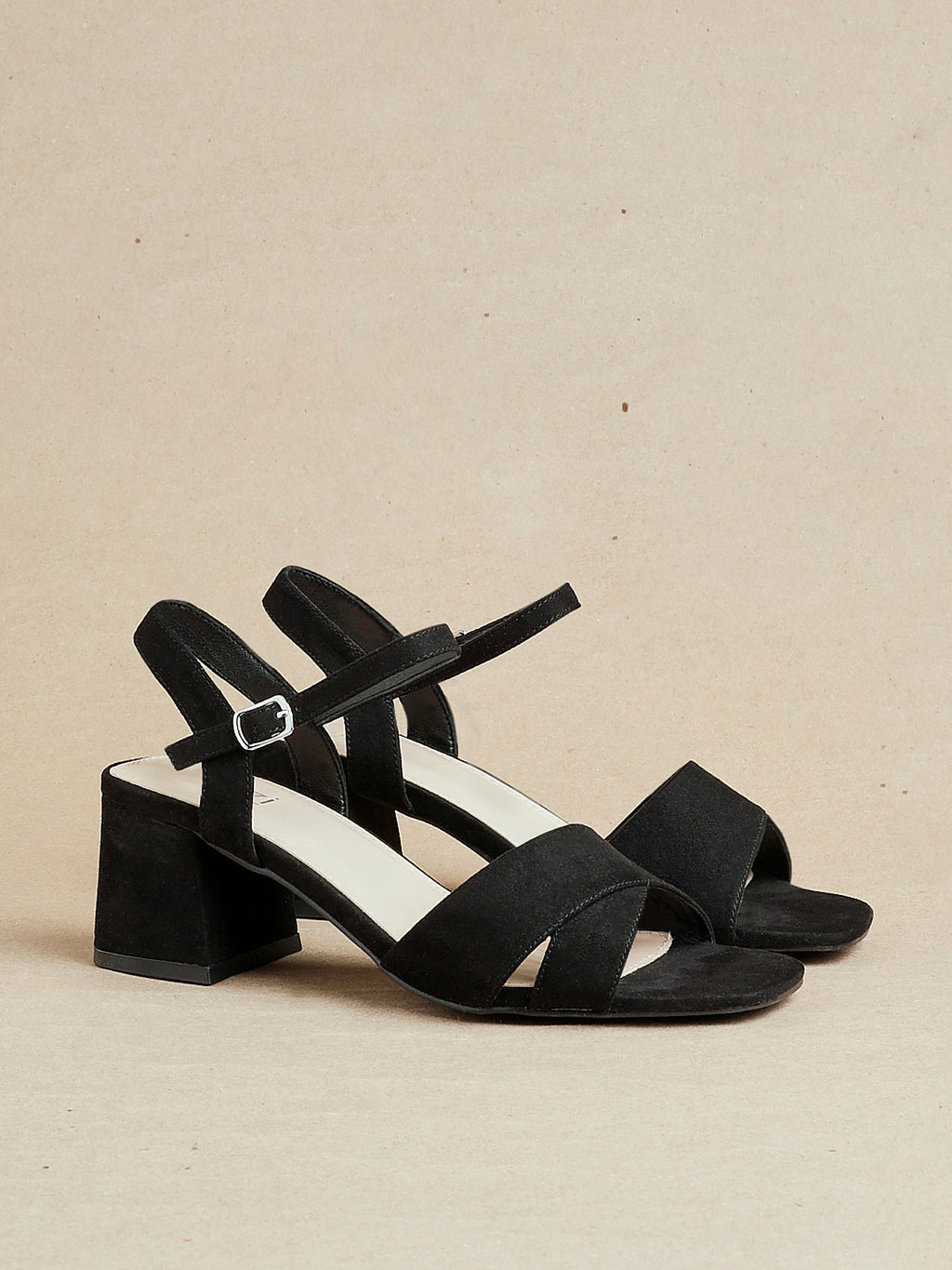 Vivian Wide Fit Black Block Heel Sandals