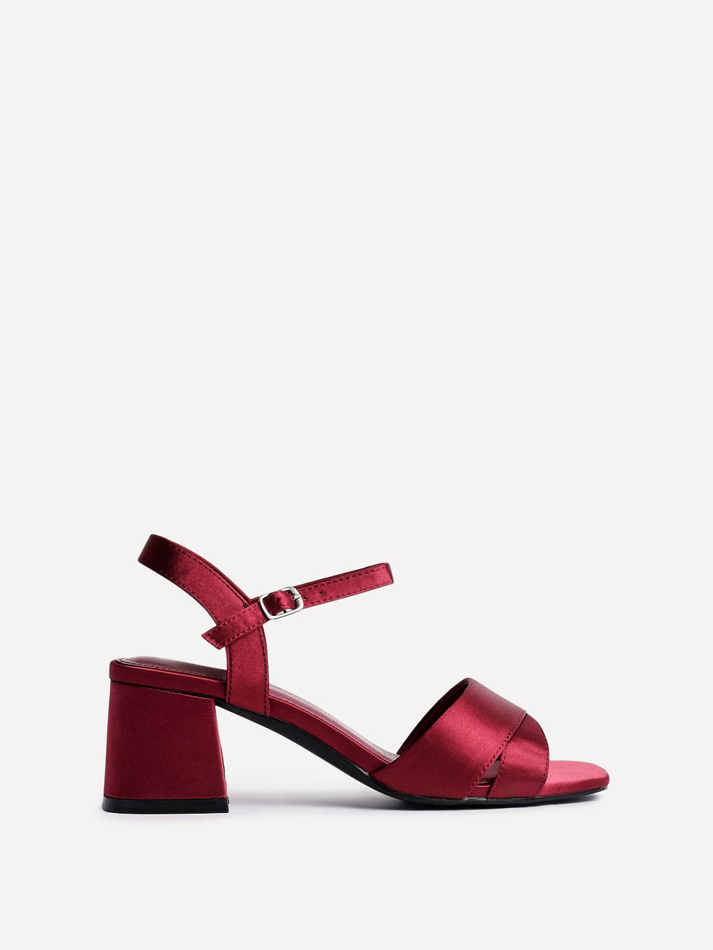 Vivian Wide Fit Burgundy Block Heel Sandals