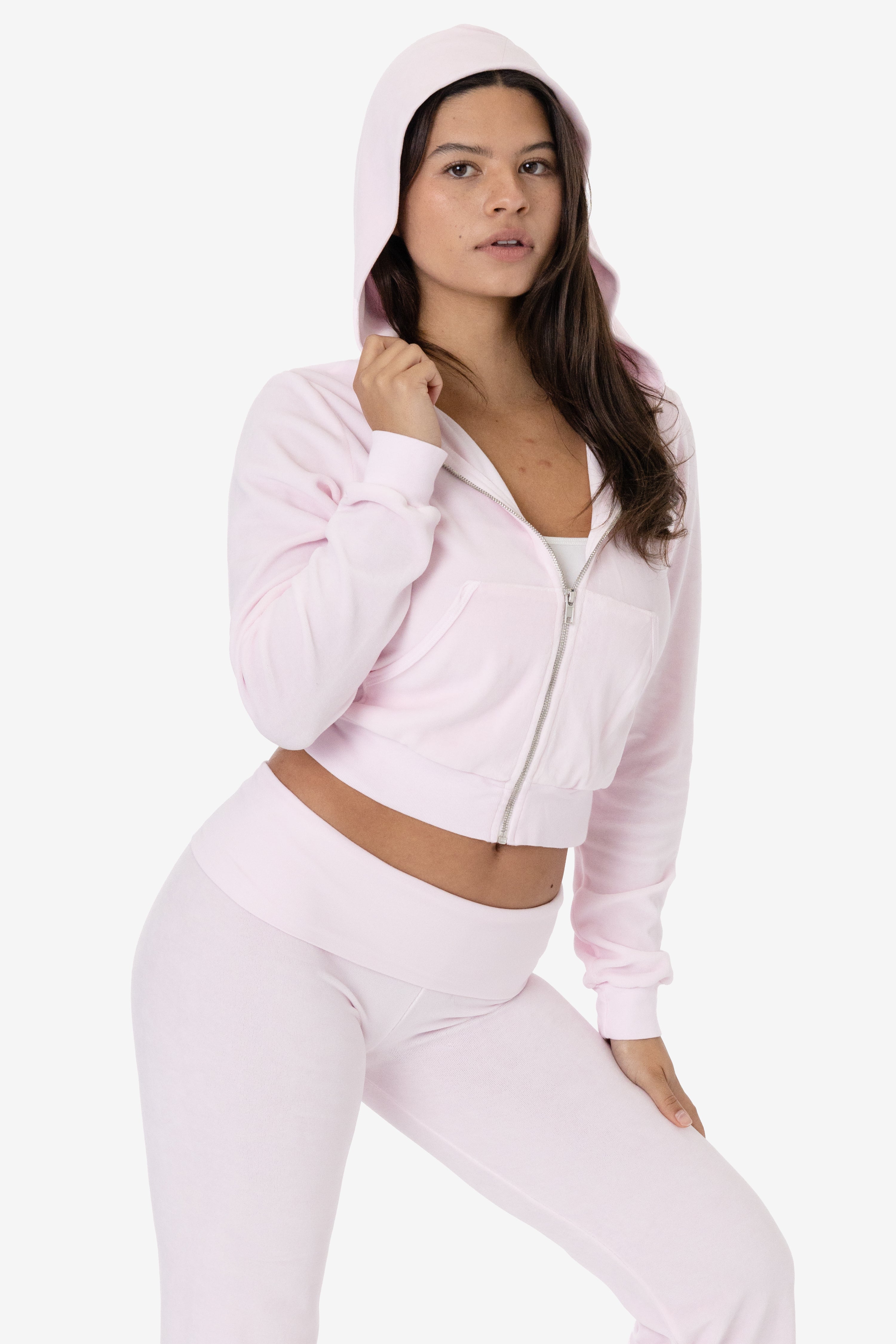 VLR310GD - Garment Dye Velour Mid-Length Zip-Up Hoodie