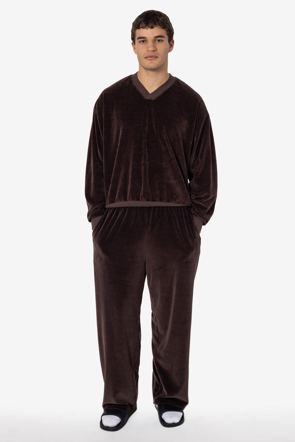 VLR56GD - Garment Dye Velour V-neck Sweatshirt