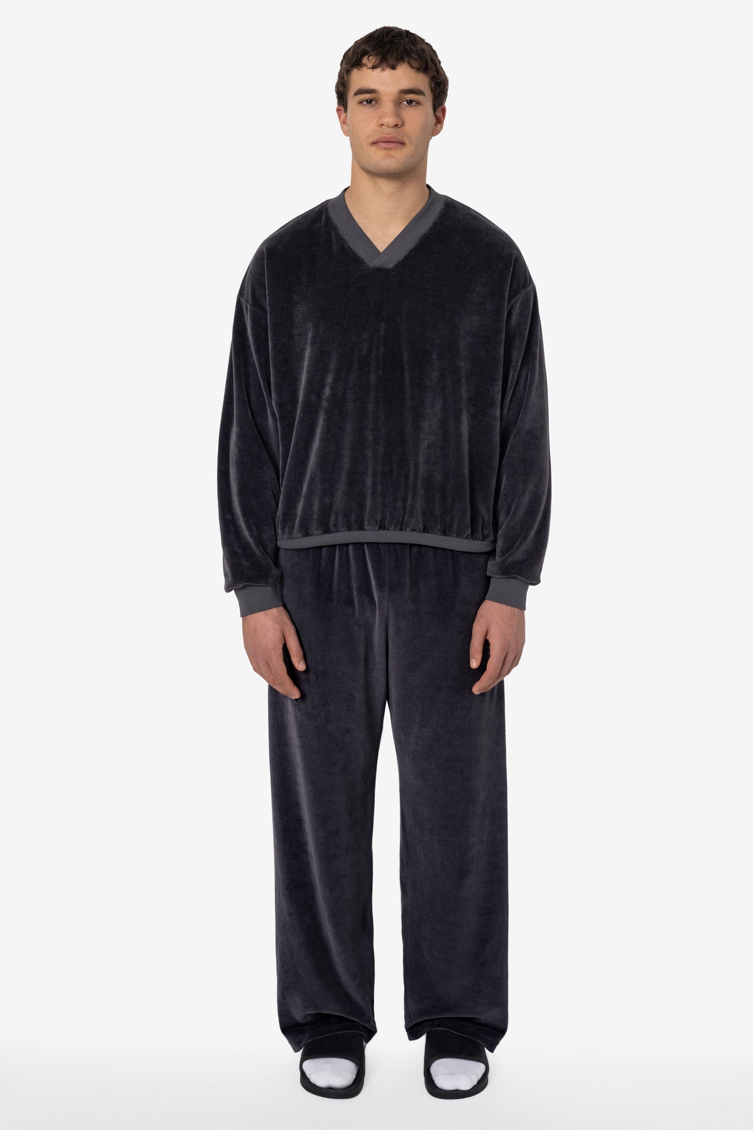 VLR445GD - Garment Dye Velour Open Bottom Sweatpants