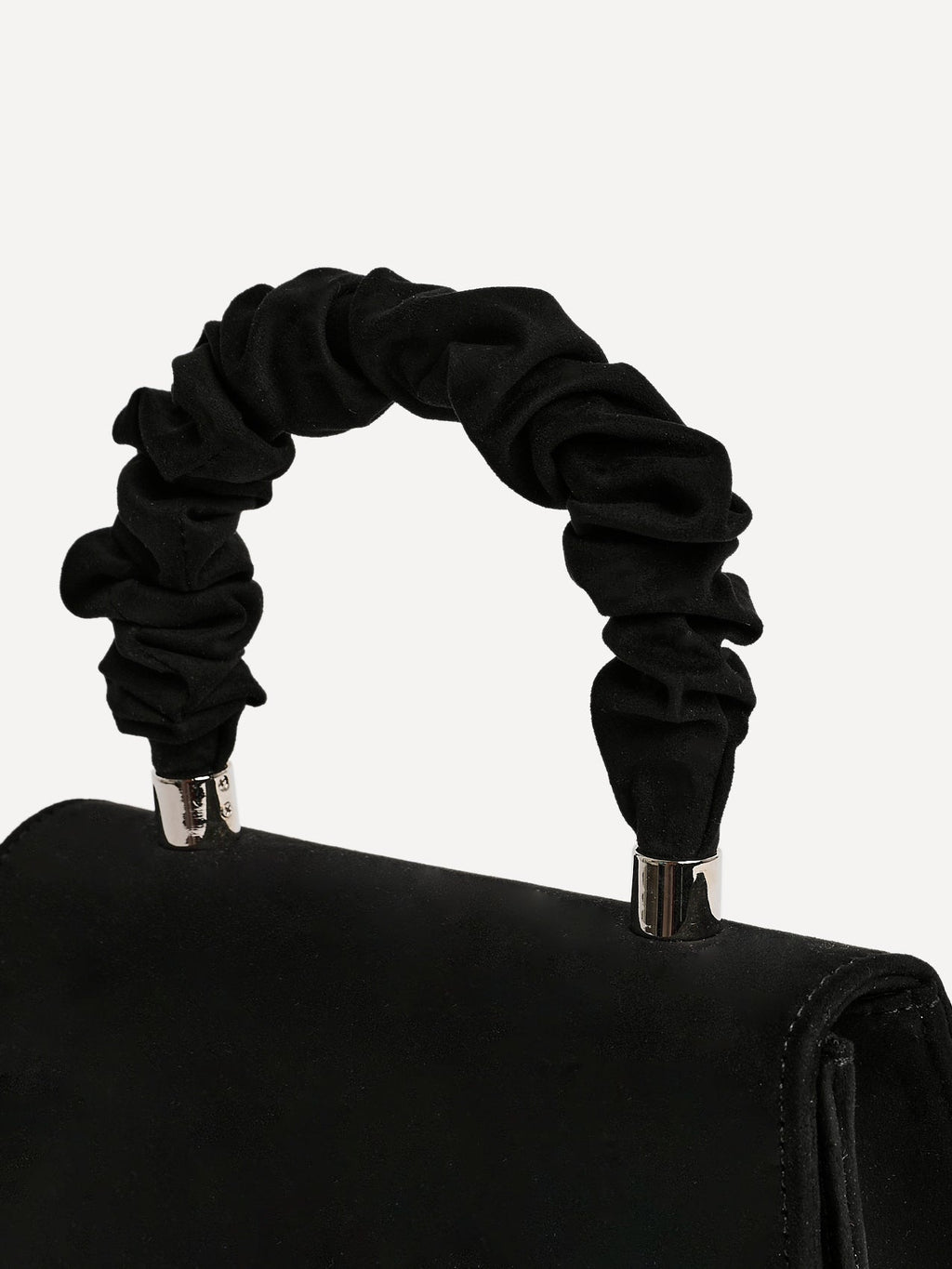 Vow Black Faux Suede Satchel Bag