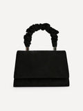 Vow Black Faux Suede Satchel Bag