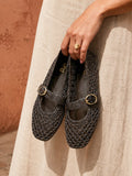 Verona Brown Handwoven Mary Jane Pumps