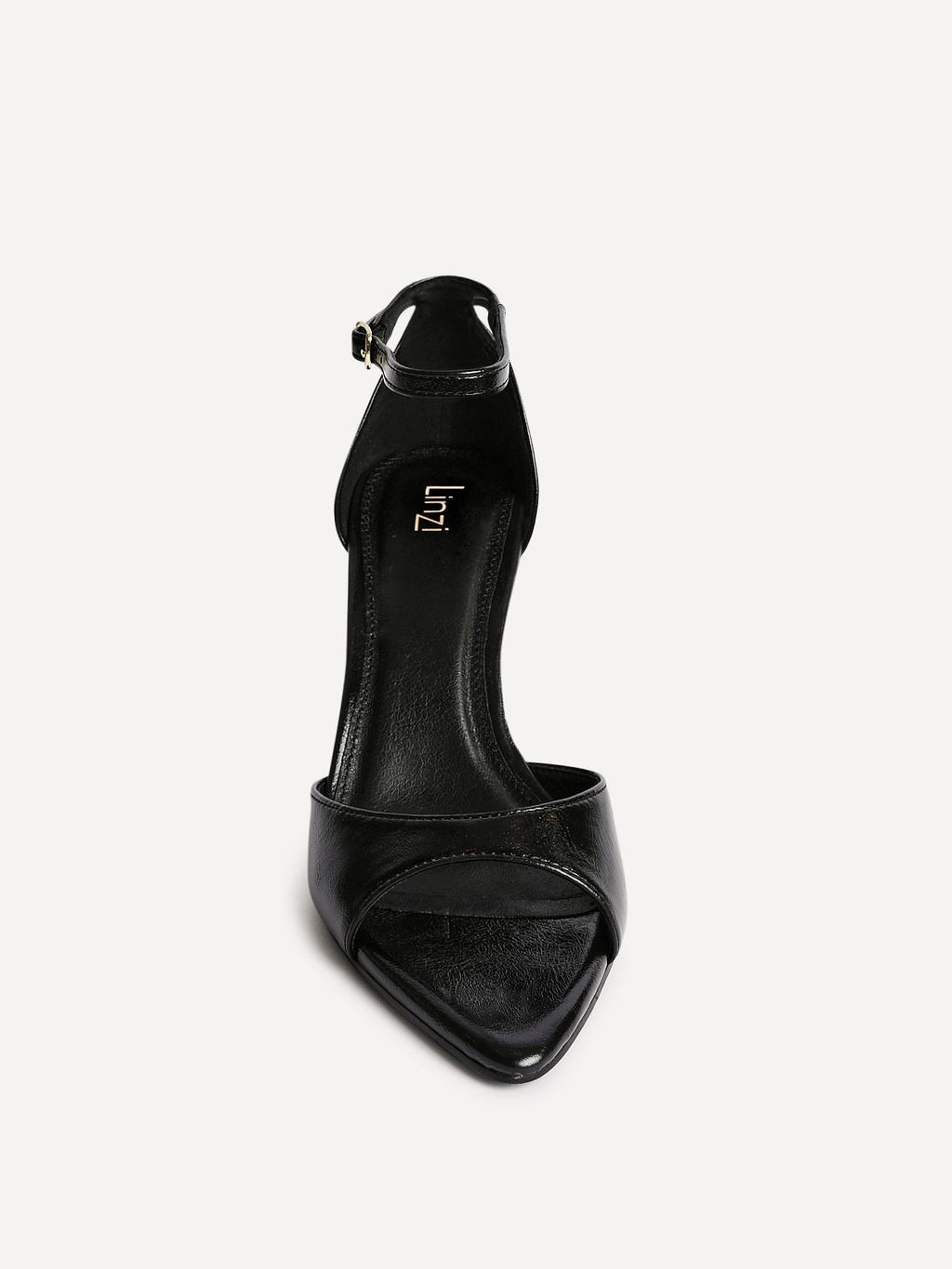 Wanted Black Faux Leather Pointed Toe Heels