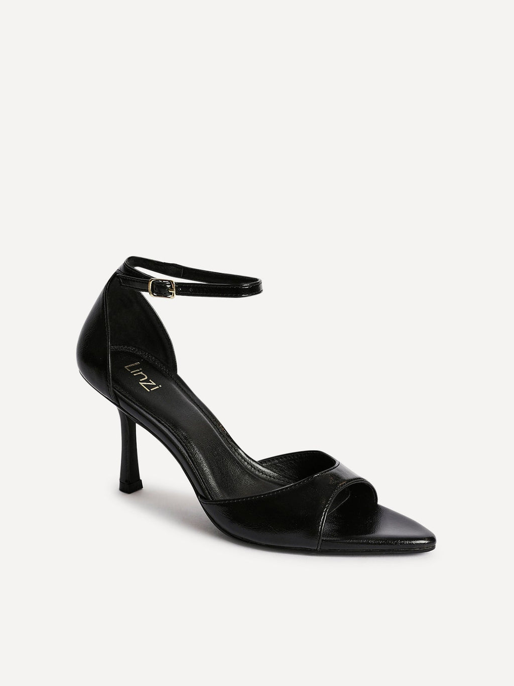 Wanted Black Faux Leather Pointed Toe Heels