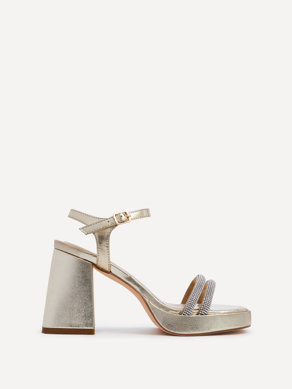 Xandra Gold Diamante Platform Heels