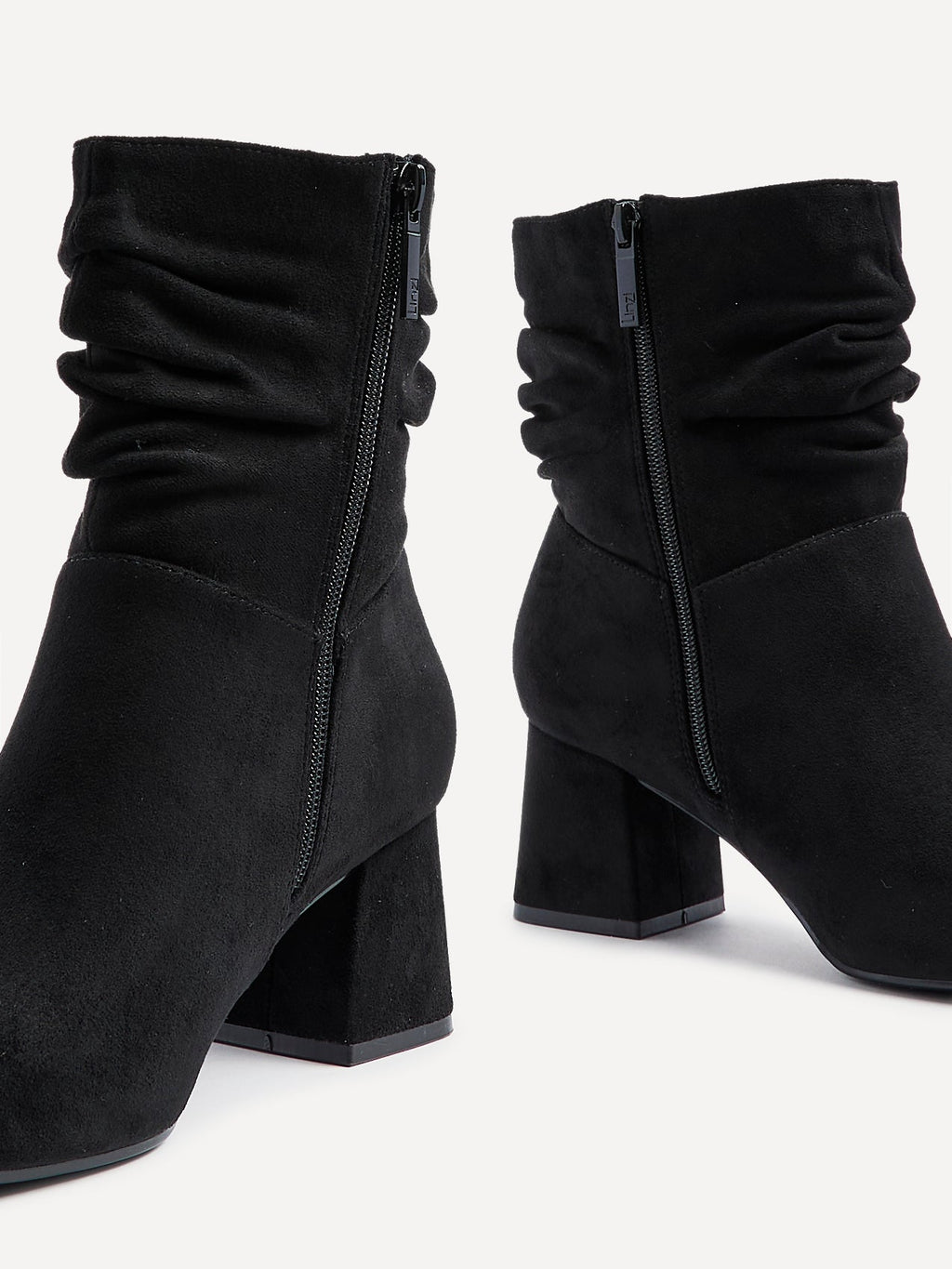 Zayda Wide Fit Black Heeled Ankle Boots
