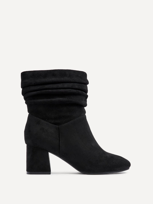 Zayda Wide Fit Black Heeled Ankle Boots
