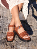 Zuri Tan Flatform Sandals