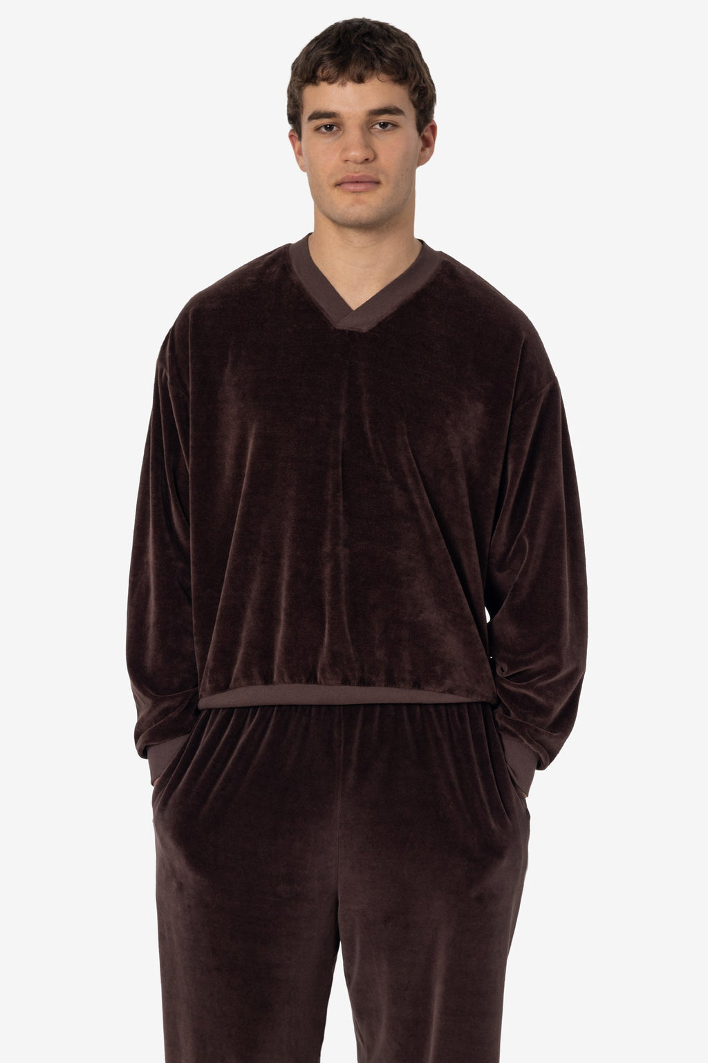 VLR56GD - Garment Dye Velour V-neck Sweatshirt