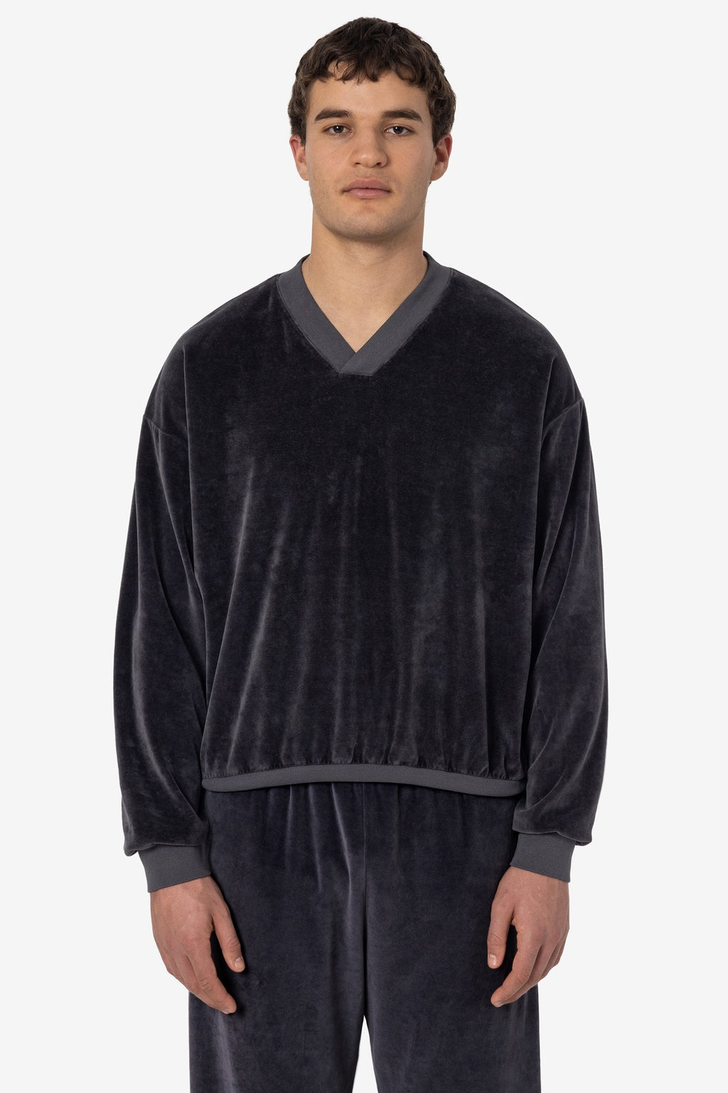 VLR56GD - Garment Dye Velour V-neck Sweatshirt