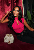 All Yours Fuchsia Bandage Effect Top