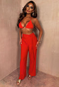 Always & Forever Red Pleated Stretch Trousers